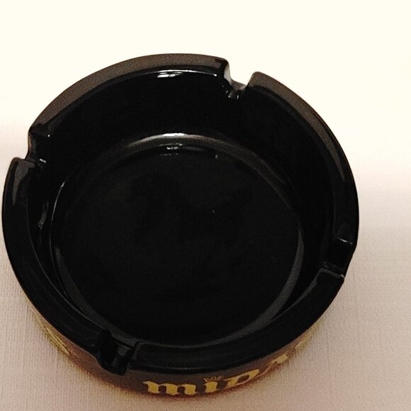 VINTAGE MIDAS Ashtray Black Milk Glass Made in France Auto Service King … - Picture 3 of 7